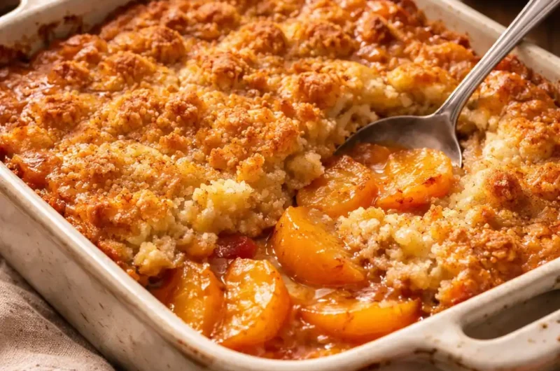 The Best Peach Cobbler Recipe with Cake Mix So Easy So Delicious!